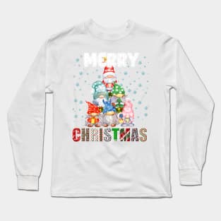 Merry Christmas Gnome Family Funny Xmas Tree Women Men Kids Long Sleeve T-Shirt